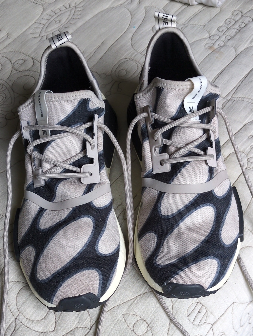 Adidas x Marimekko Nmd_1 Tan, Gray & Black Patterned Sneakers